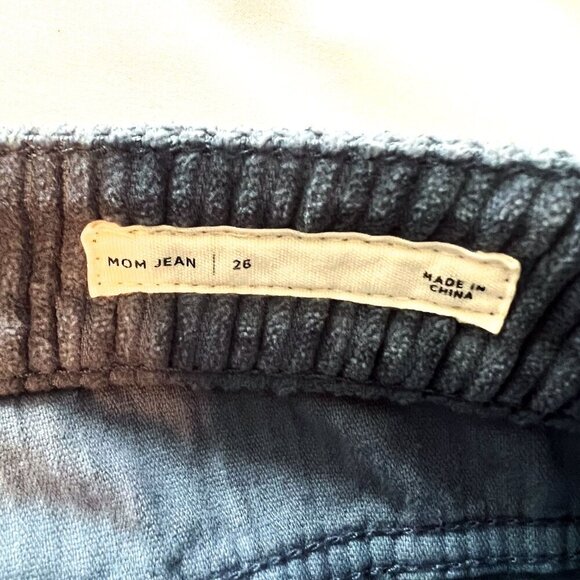 PacSun Dusty Blue Corduroy Mom Jeans 26/8 - Picture 9 of 14